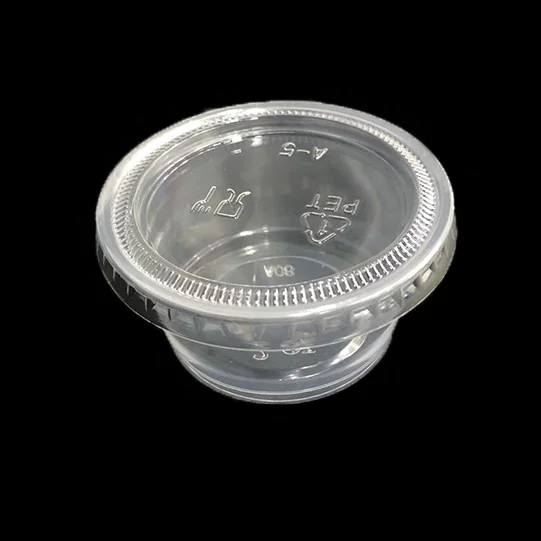2oz Airline clear disposable plastic pp sauce cups and lids cooked food deil delicatessen container