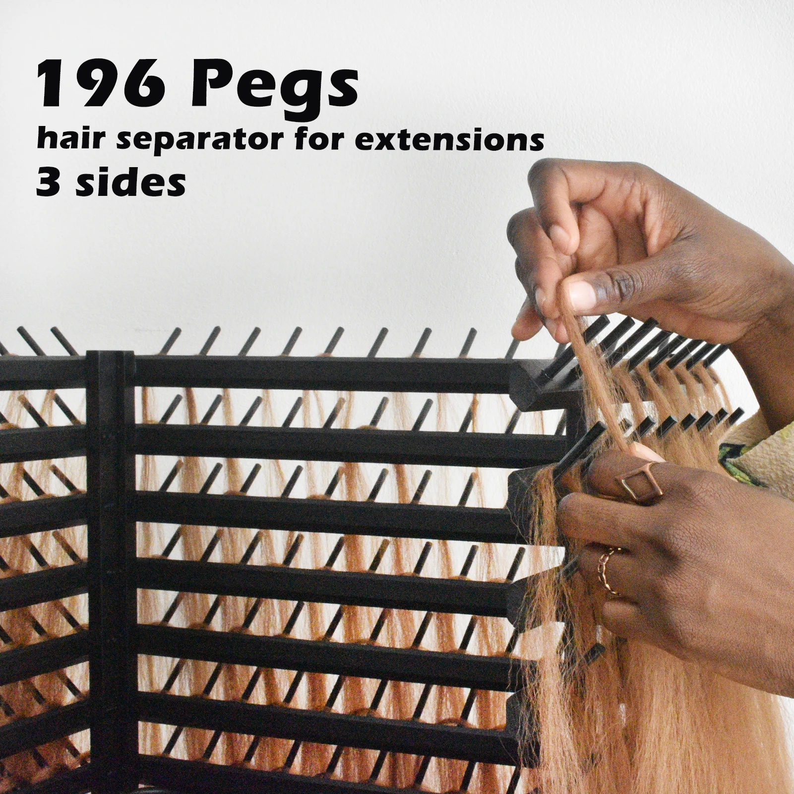Braiding Hair Rack with 196 Pegs Braiding Rack with 4 Levels of Storage Space 4 Wheels Hair Racks for Braiders Standing