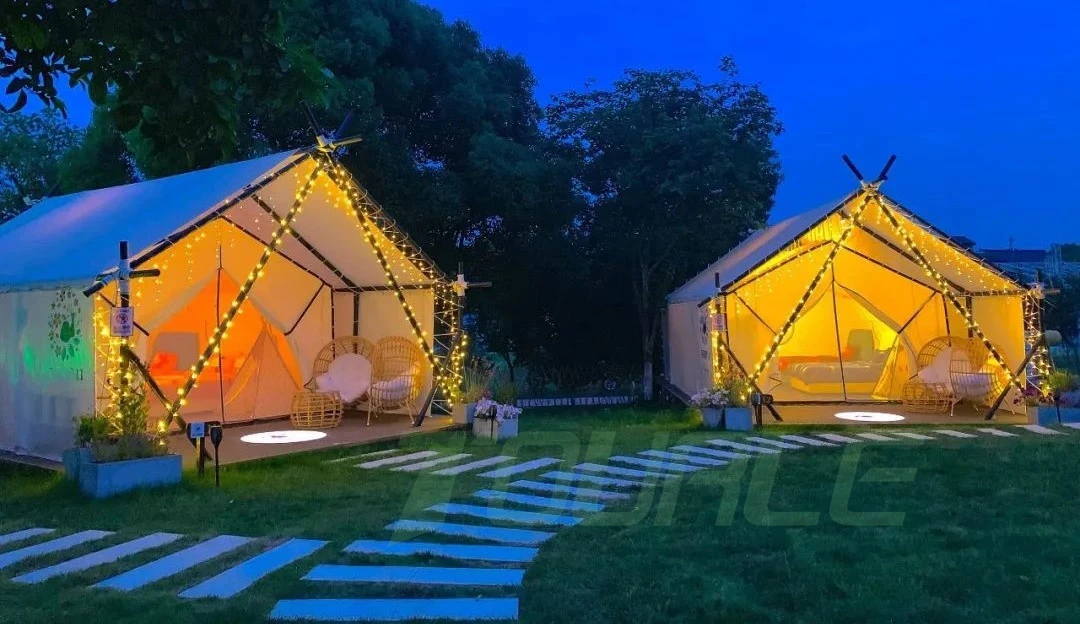 Waterproof outdoor steel structure tent  camping event luxury resort hotel  safari tent