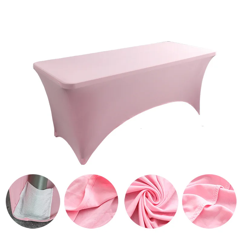 Ins wind high-end hotel restaurant wedding banquet decoration solid color polyester square tablecloth elastic table cover