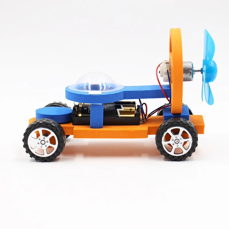 DIY Электрический ветряной автомобиль аэродинамический F1 гоночный ручной работы материал технологии игрушка для студентов