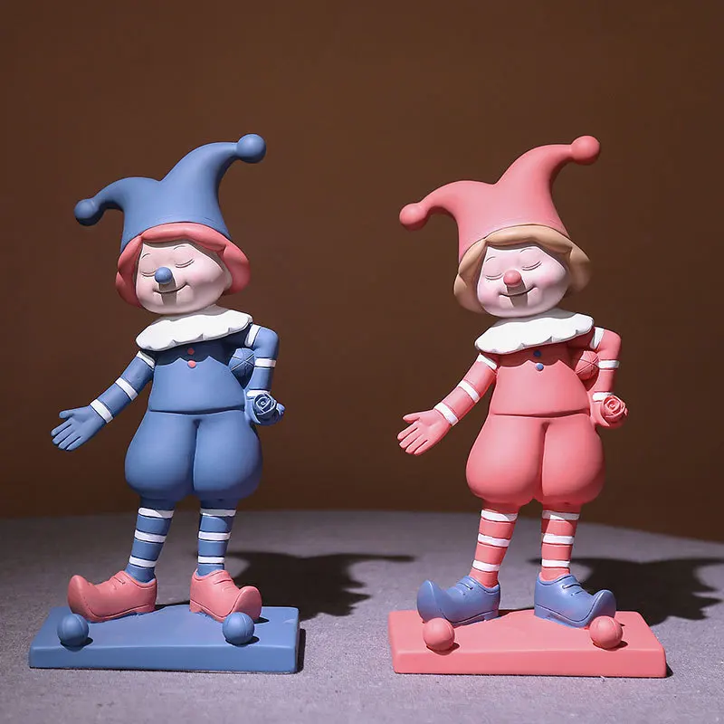 Nordic creative design clown mobile phone holder cute girl heart desktop lazy artifact original decorative ornaments