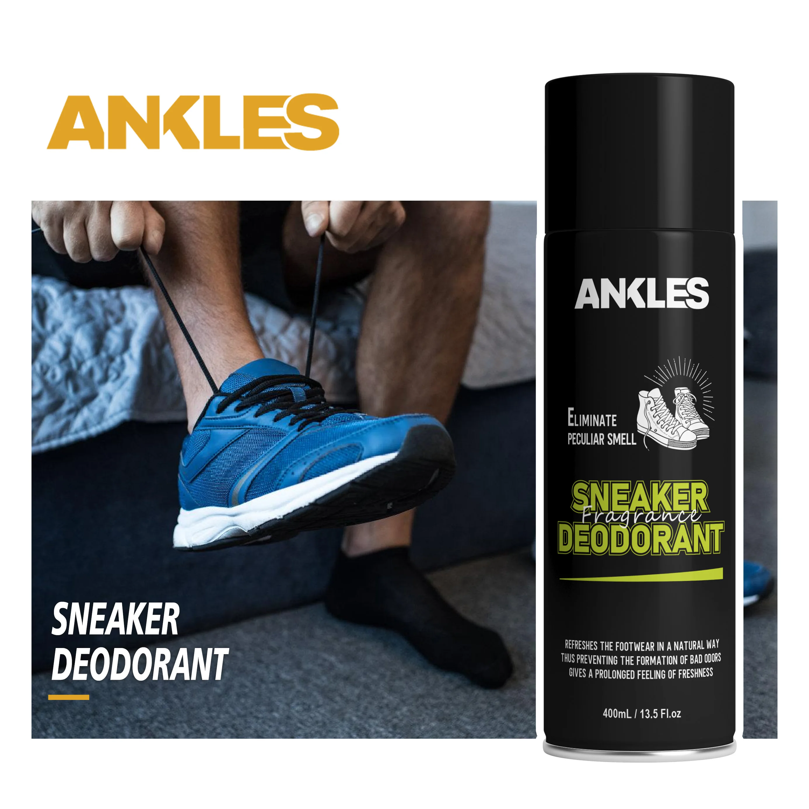 ANKLES natural shoe and foot spray deodorant for sneaker deodorizer spray shoe deodorant