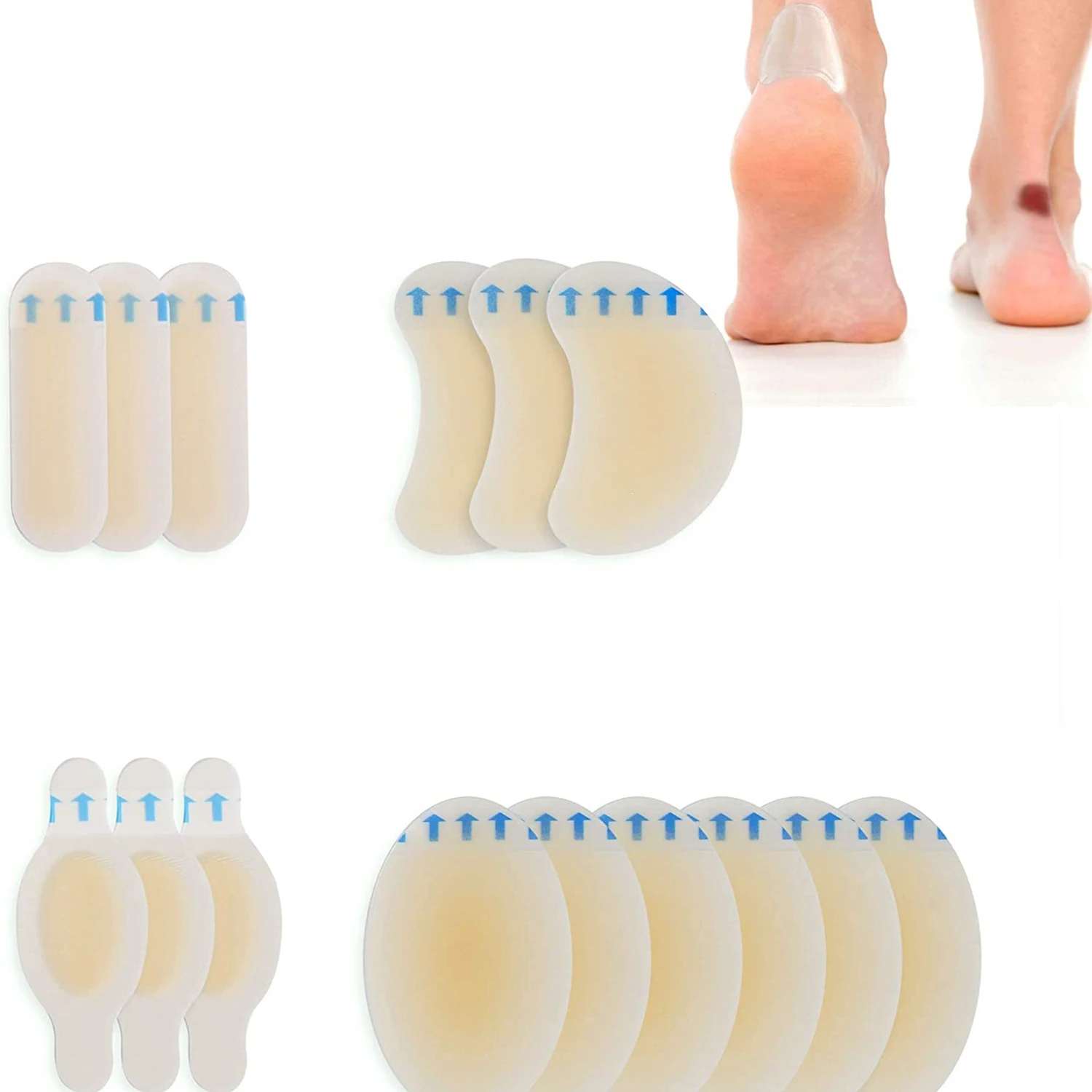 9 year factory Hydrocolloid blister bandage packs 4 sizes for Fingers Toes Heel blister plaster 15pcs/box