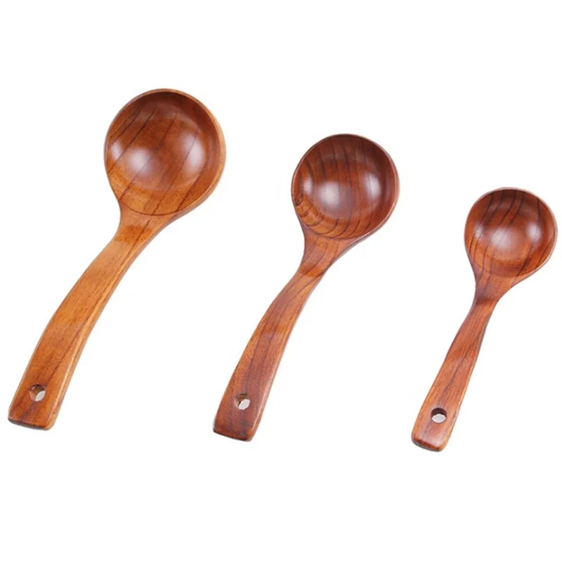 Korean style Durable Soup Ladle Kitchen Utensils Wooden Spoons For Cooking