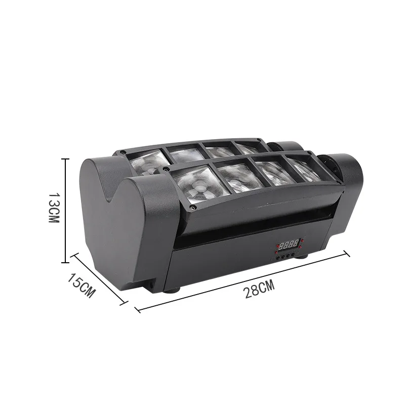 8x3W LED DJ RGBW Sound Activated DMX-512 Control Lighting Spider Beam Moving Head Stage Light for Party Pub Disco Show Wedding