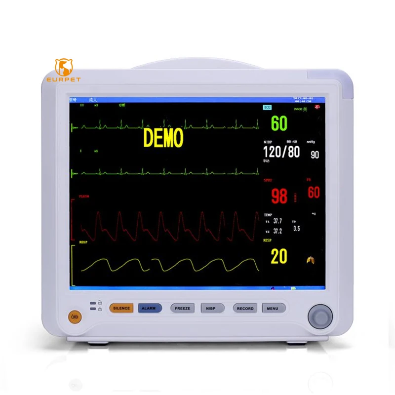 EUR PET Hot Sell Professional Instrument Cardiac Multi-parameter Monitor for Hospital Emergency Use