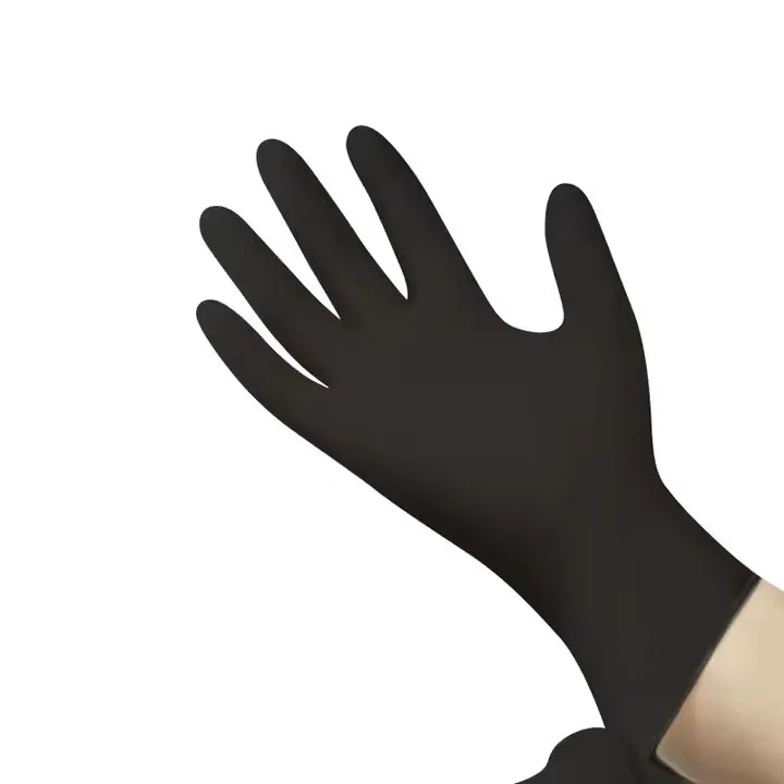 100% pure black nitrile powder free high quality High elastic make up powder free examination gloves