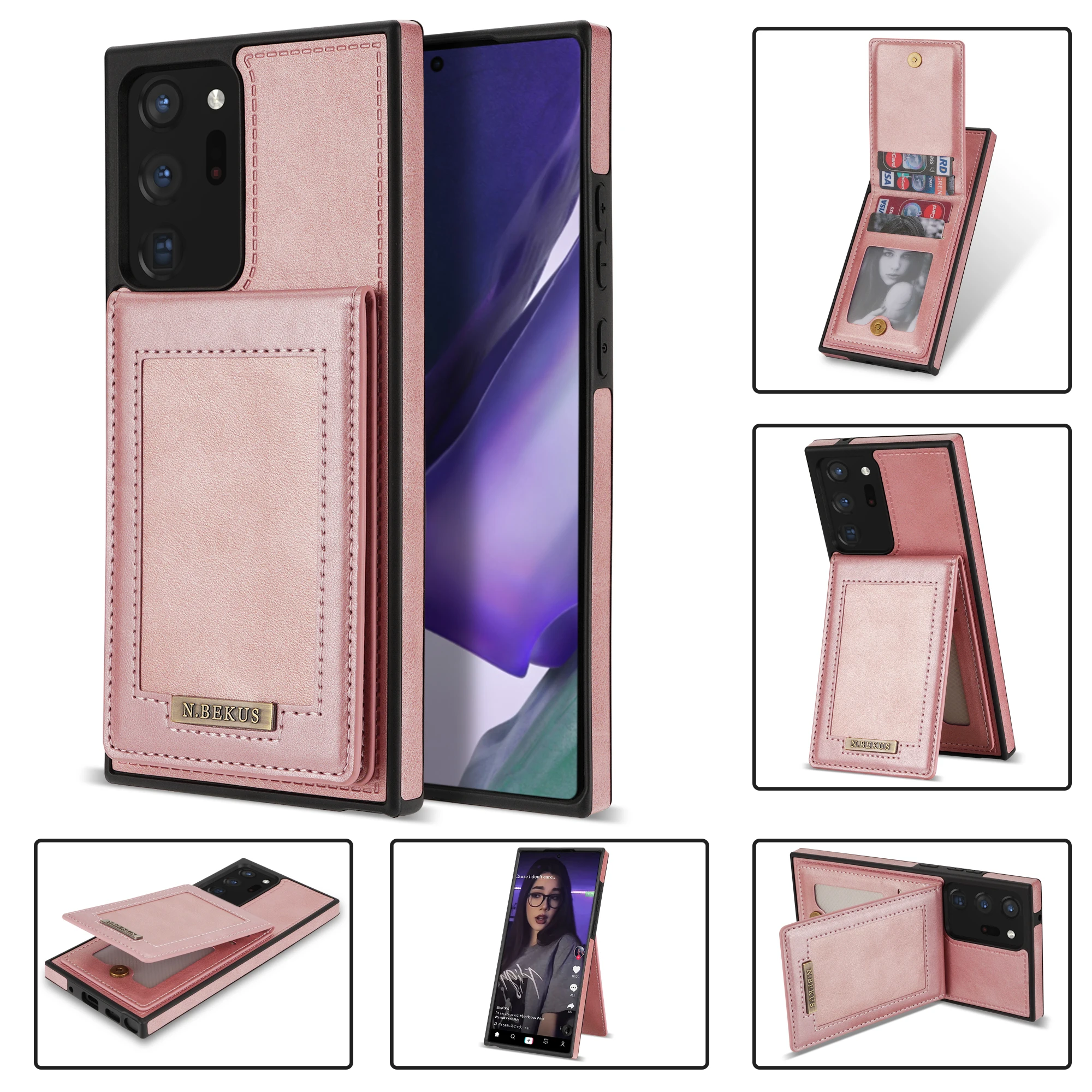 Card Slot PU phone case for samsung note 20 ultra luxury flip leather case for samsung A12 A53 A51 A71