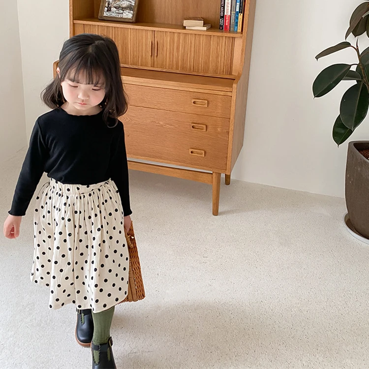 New Arrival 3 Colors Summer Kids Clothing 100% Cotton Elastic Waist Mini Dress Child Kids Girls Short Skirt