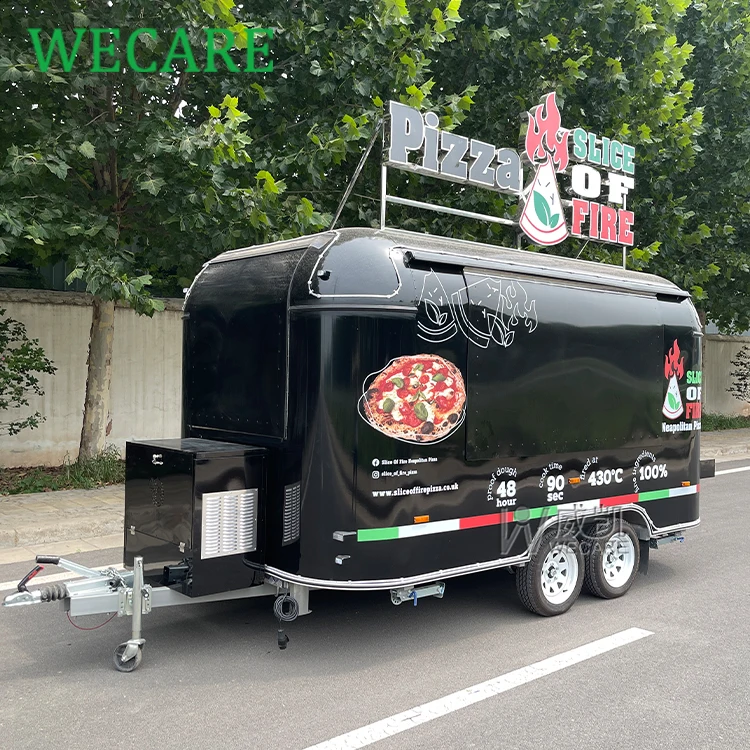WECARE Custom Foodtruck Icecream Pizza Snack Fast Food Truck Fully Equipped Mobile Restaurant Catering Trailer with Oven Grill