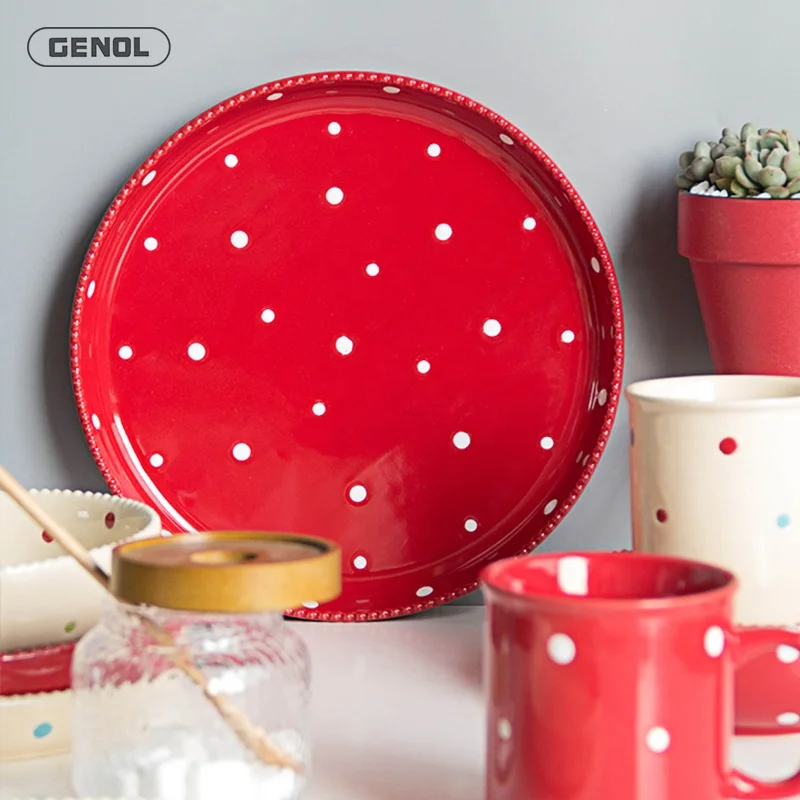 Factory Latest Support Custom Ceramic Plate French Style Party Kitchen Tableware Durable Ceramic Dinner Plate