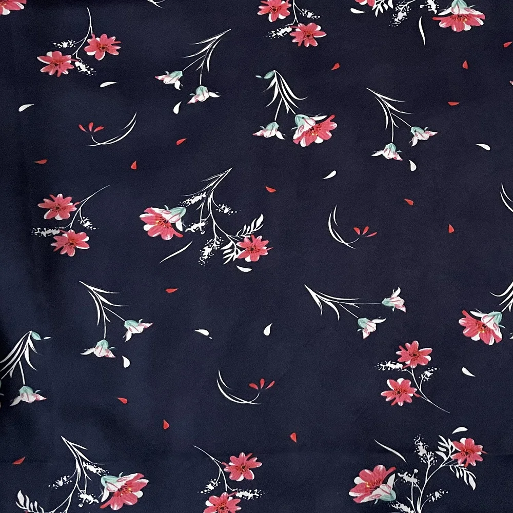 
High Quality Customized Fashion Printed Elegance Satin 100%Polyester Fabric For Making Dress Shirt Blouse 