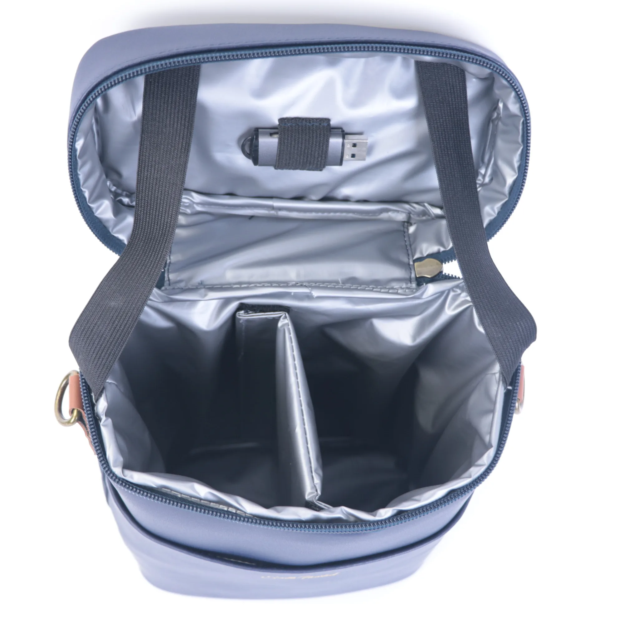 Personalized genuine split leather wine tote bag travel picnic bottles portable cooler bag in smooth leather