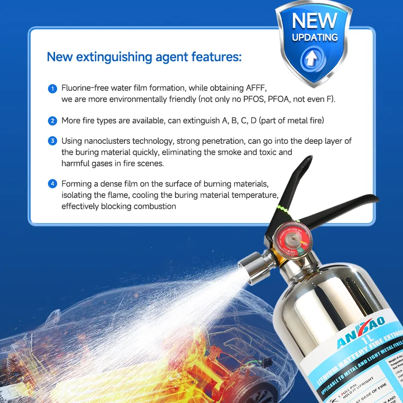 6L portable lithium battery fire d grade extinguisher