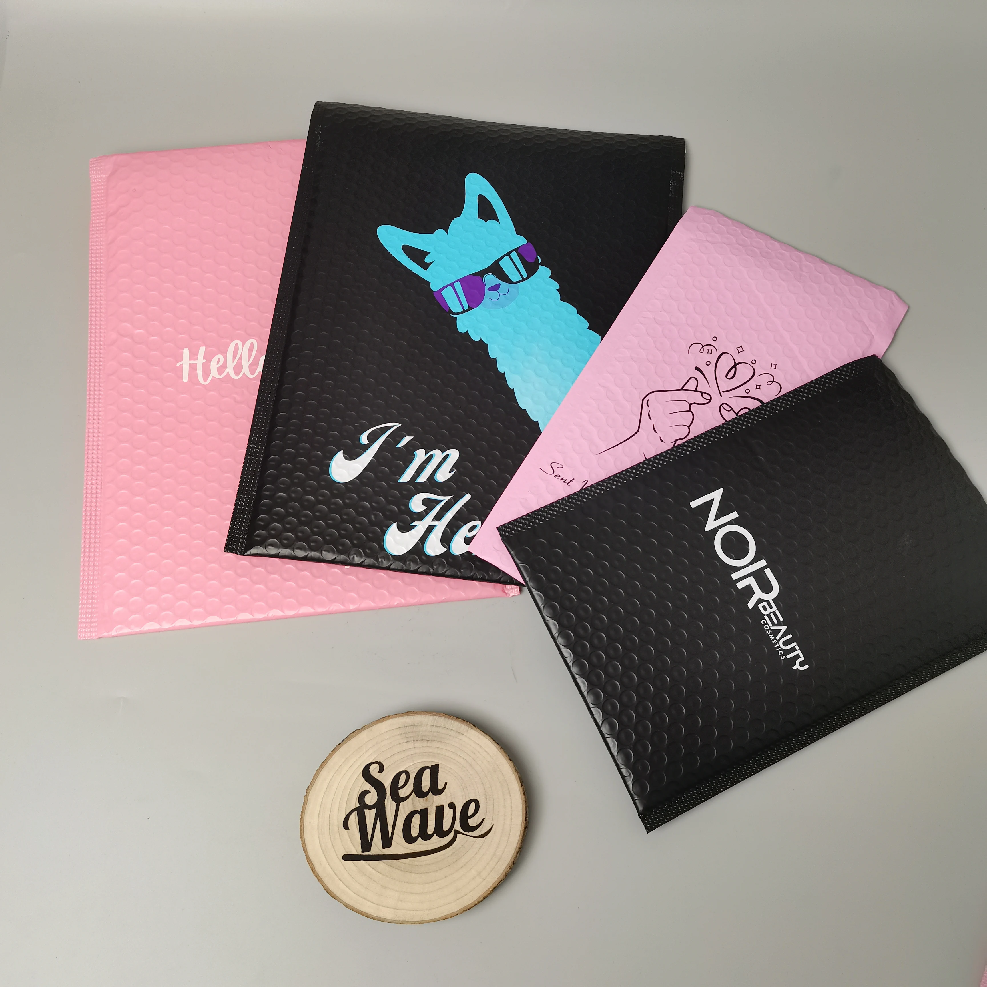 Custom Festival Poly Black Bubble Mailers envelopes bubble mailing bag with Logo Packaging Bags