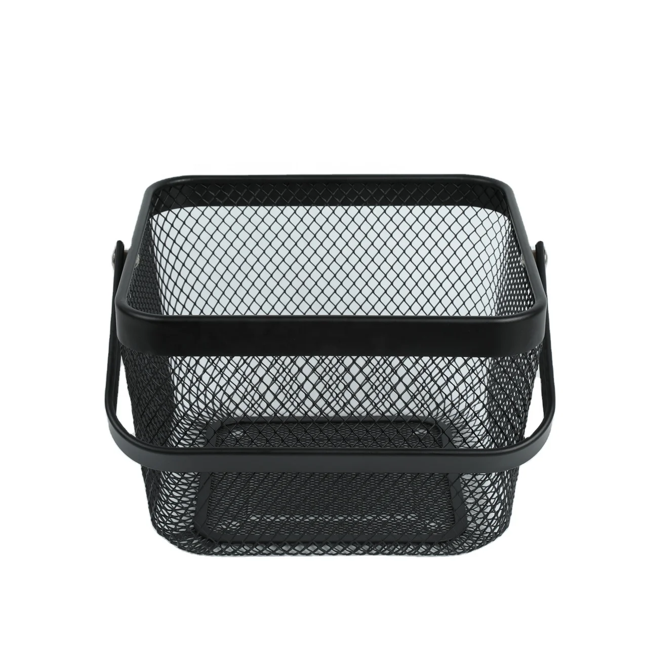 Black portable storage basket wrought iron bathroom laundry basket