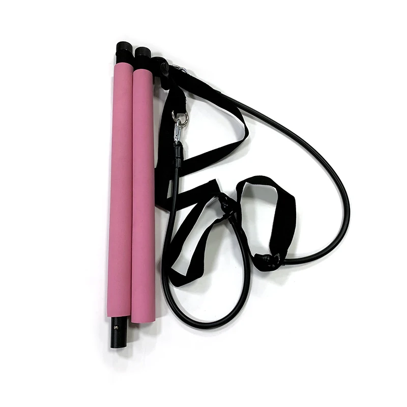 
Detachable adjustable yoga pilates bar with replaceable resistance bands 
