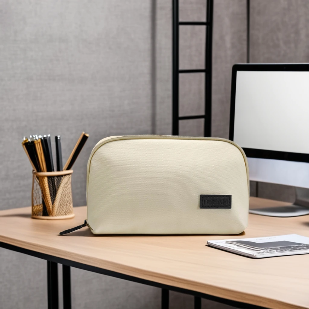 Modern Cotton Headset Data Cable Storage Cosmetics Bag Waterproof Convenient for Living Room Vacuum Compressed