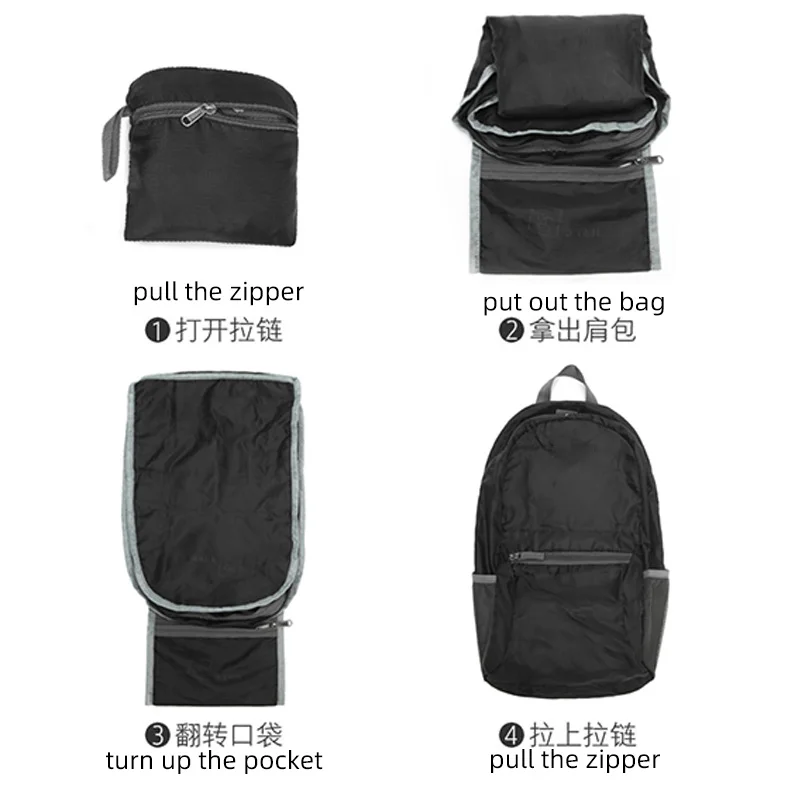 mini size folding backpack bag portable easy carrying daily sports gym backpack nylon light weight novation backpack