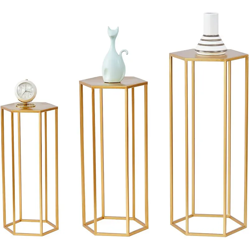 New Arrival Hexagon Metal Plant Stand White Nesting Display Table High Rack Flower Holder Corner Planter Pot Rack