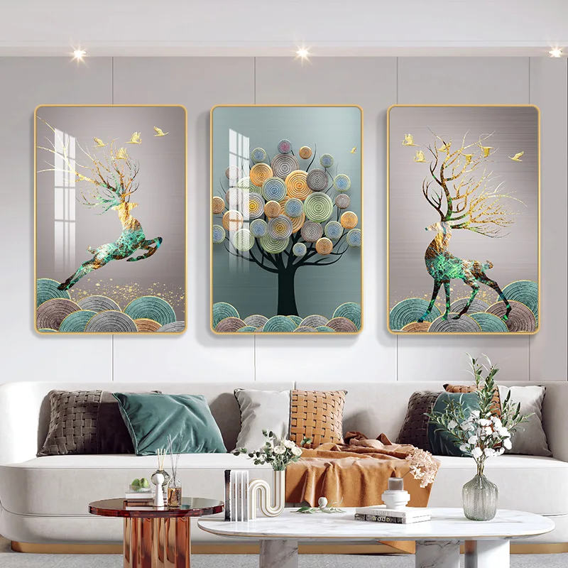 Modernpaintings Animal Painting Living Room Porch Decor Crystal Porcelain Landscape Wall Art
