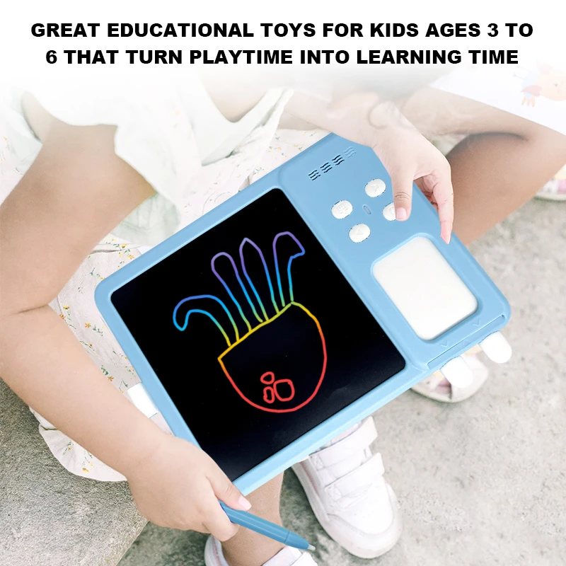 Early Educational Children Cognition Toys 2-In-1 Read and Writing LCD Writing Tablet with Talking Flash Cards