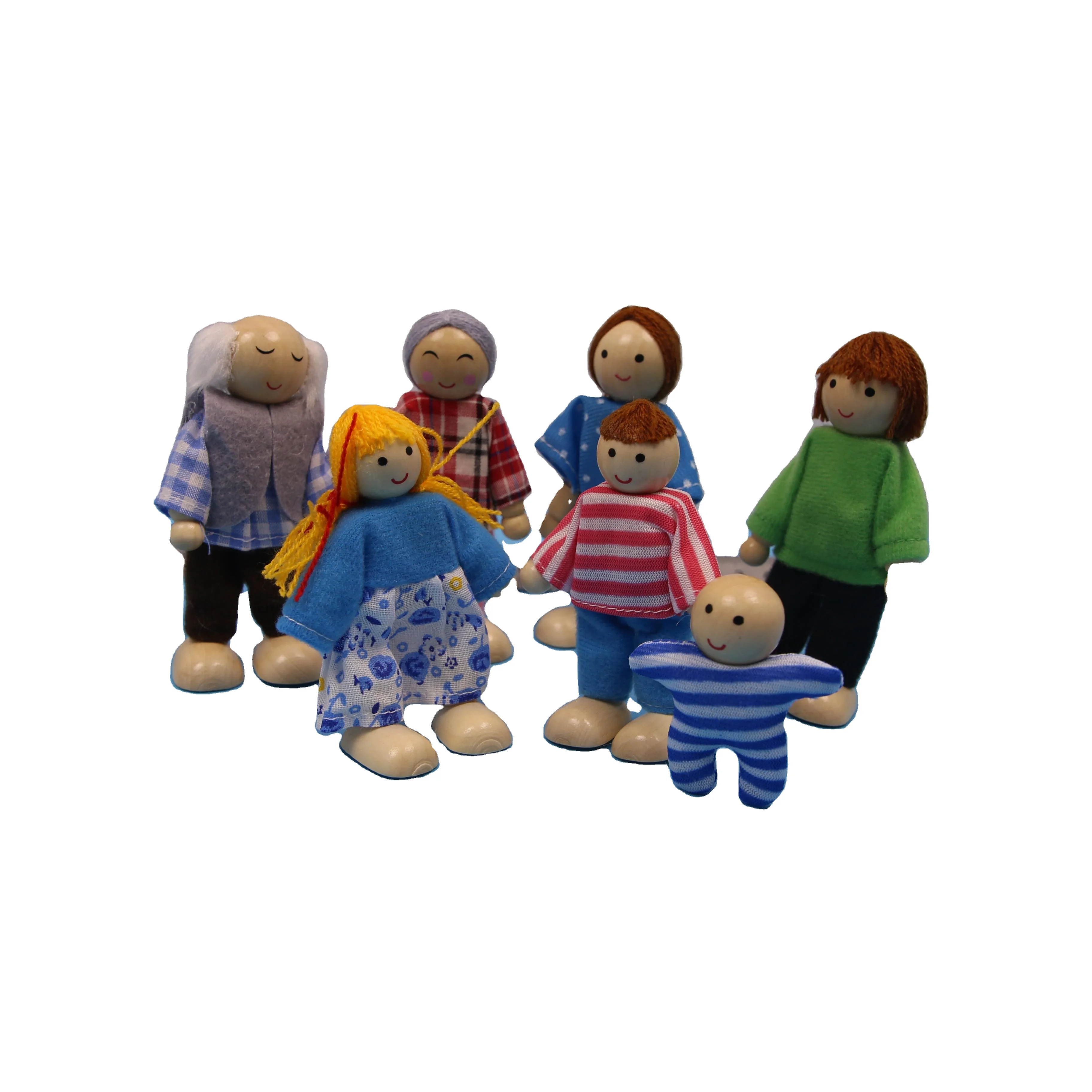 2024 New Type Wooden Family Puppet Puzzle Toy Adjustable Joint Doll for Roleplay Educational Toys