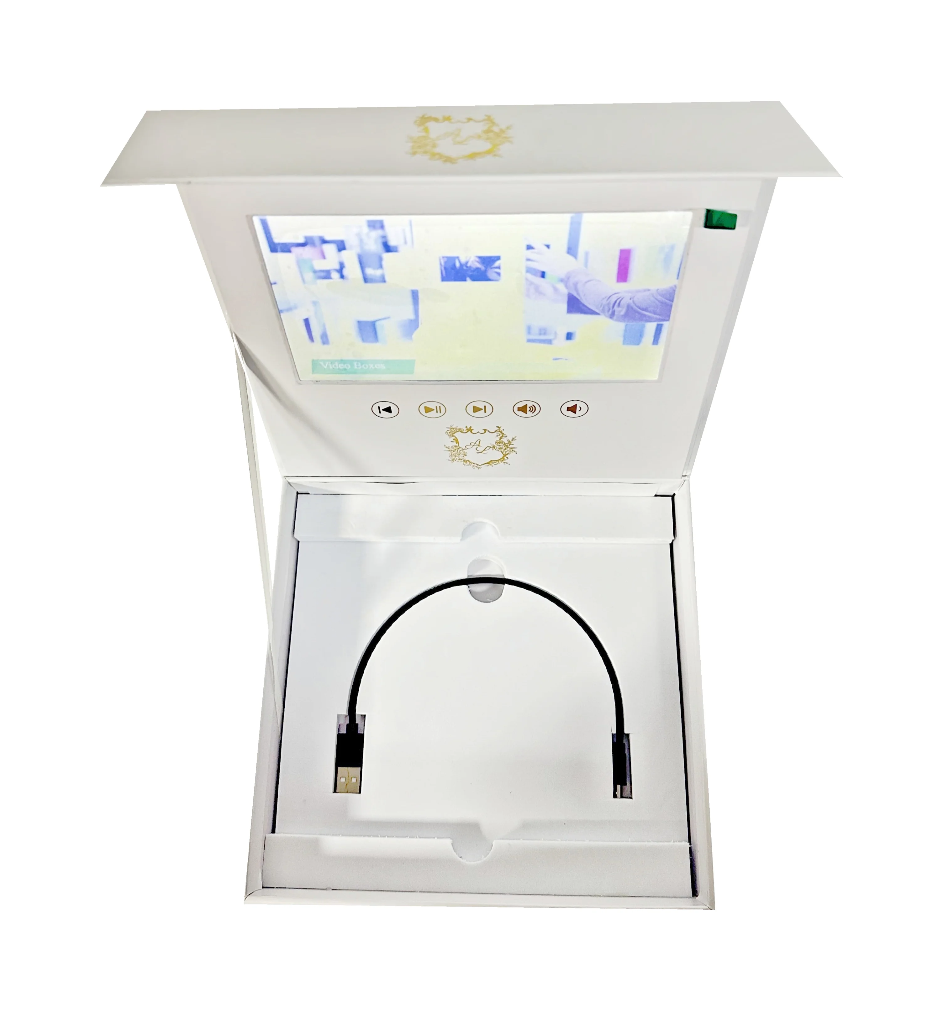 High quality video gift box with LCD screen support for customization with foam filler