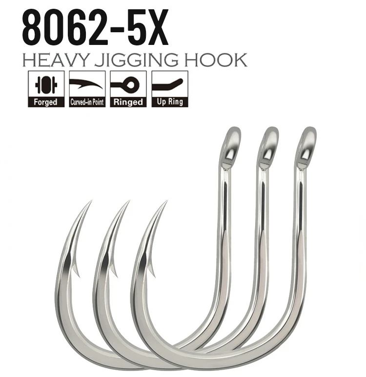1000pcs/bag Bkk 8062-5x Nt Coming Sea Fishhooks High Quality Carbon Steel Hook Big Game Fishing Hooks