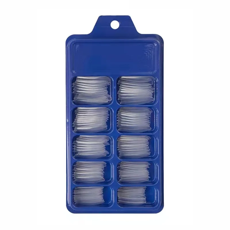 Small Blue Box Ballerina  Finished Nail Patch Full Cover Sticker Coffin Press On Ballet Wear Long False Nails