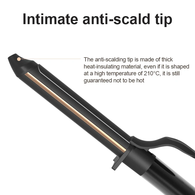 Custom Private Label Professional Salon Rose Gold Titanium Rotating Temperature Control Curling Iron Wand