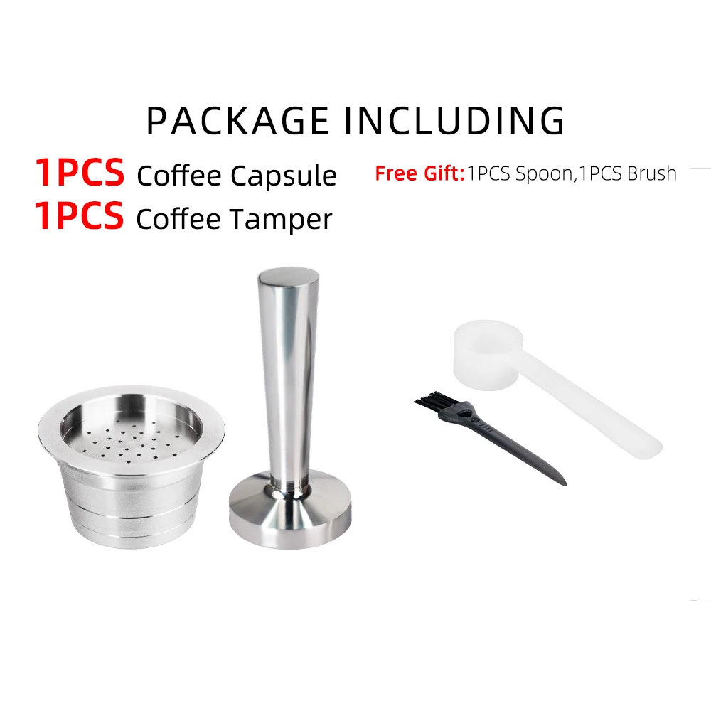 1Pod 1Tamper Wareset Wholesale Price Stainless Steel Reusable Coffee Capsule Pods Compatible with K Fee Brewers