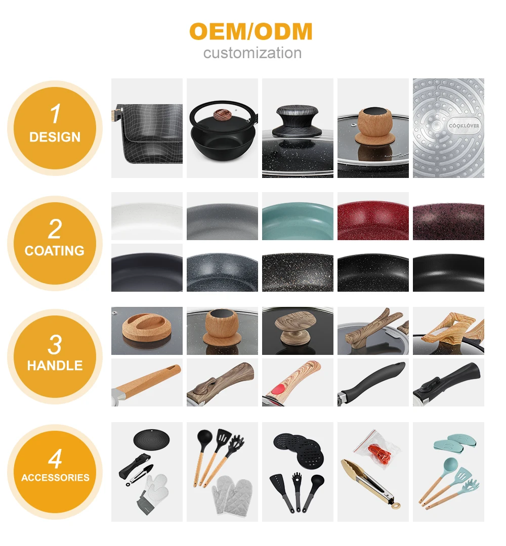 Cooklover New Induction Nonstick Cookware Sets Big Aluminum Non Sticky Cooking Pots Set