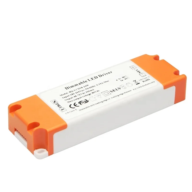 boqi triac led driver 72v 300ma 24w dimmable led driver with CE SAA