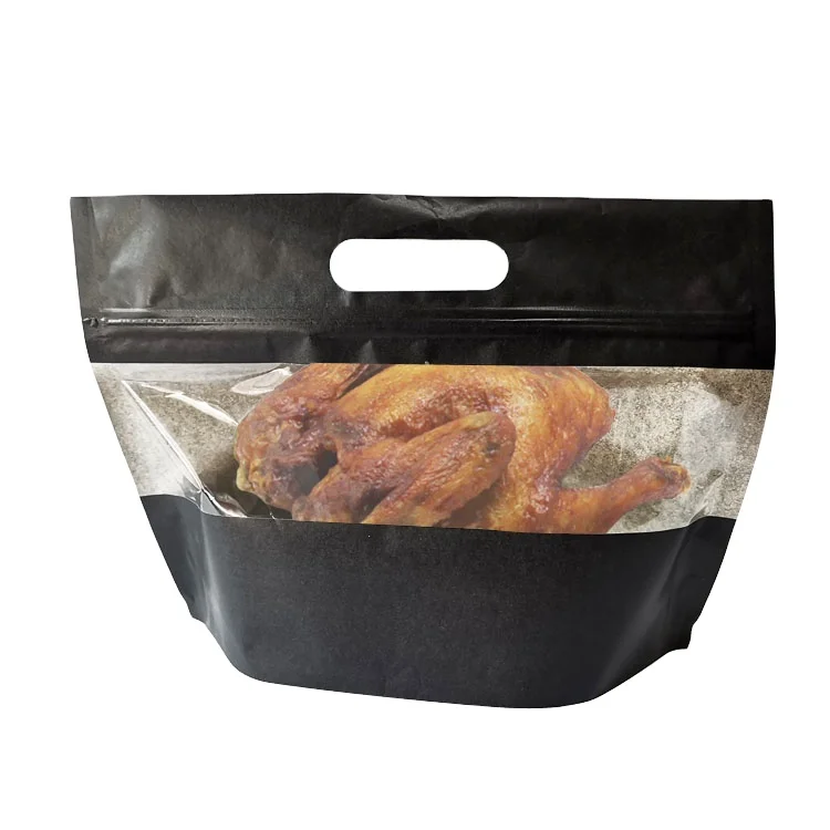 Roasted Chicken Packaging Grease Proof Bags for Grilled Chicken Bag Stand Up Hot Roast Pouch Anti Fog Chicken Rotisserie Bags