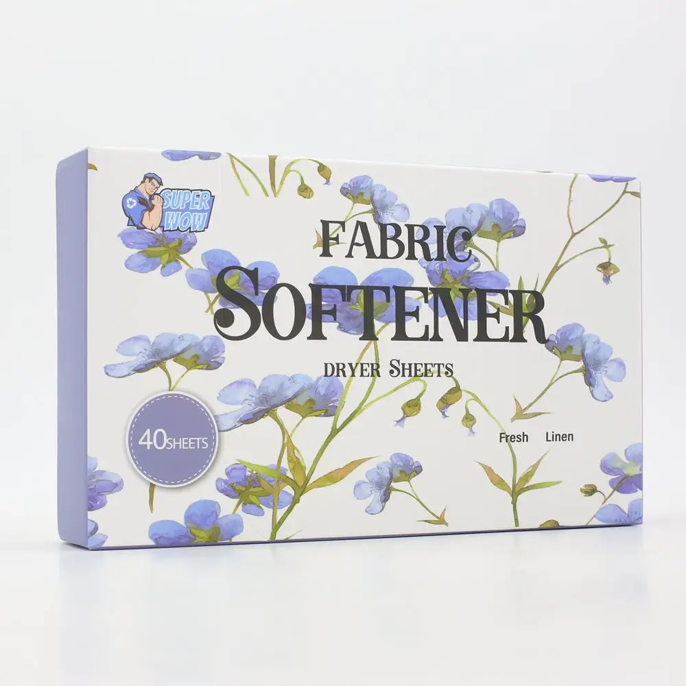 Fresh Linen Scent 16*23 cm Dryer Sheets Laundry Fabric Softener Dry Sheets For Fight Static Repel Lints And Pet Hair