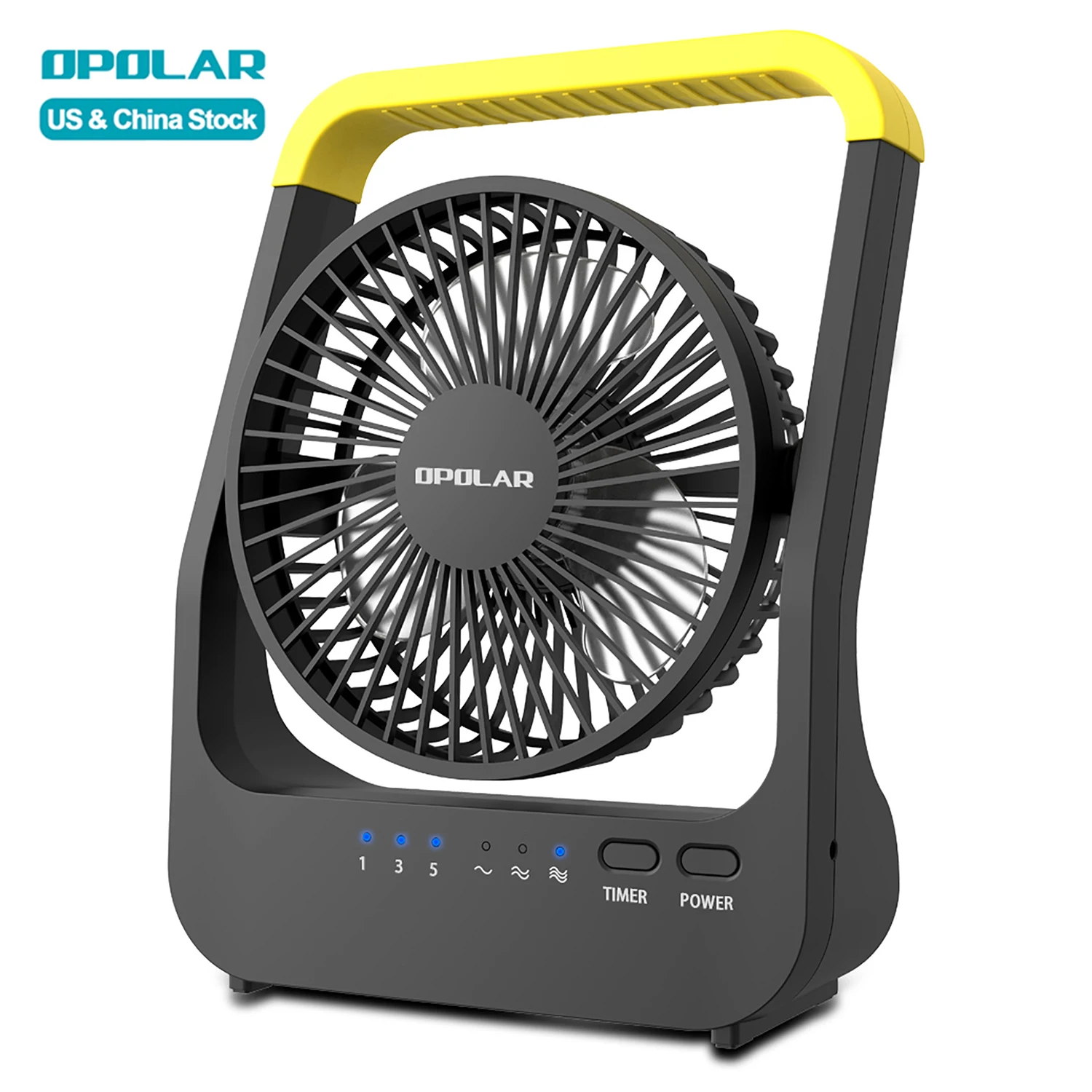 OPOLAR Hot Sale 5 Inch Camping Electric Fan 3 Speeds Timer USB Powered Mini Portable Fan or 4 D Batteries Operated Table Fan