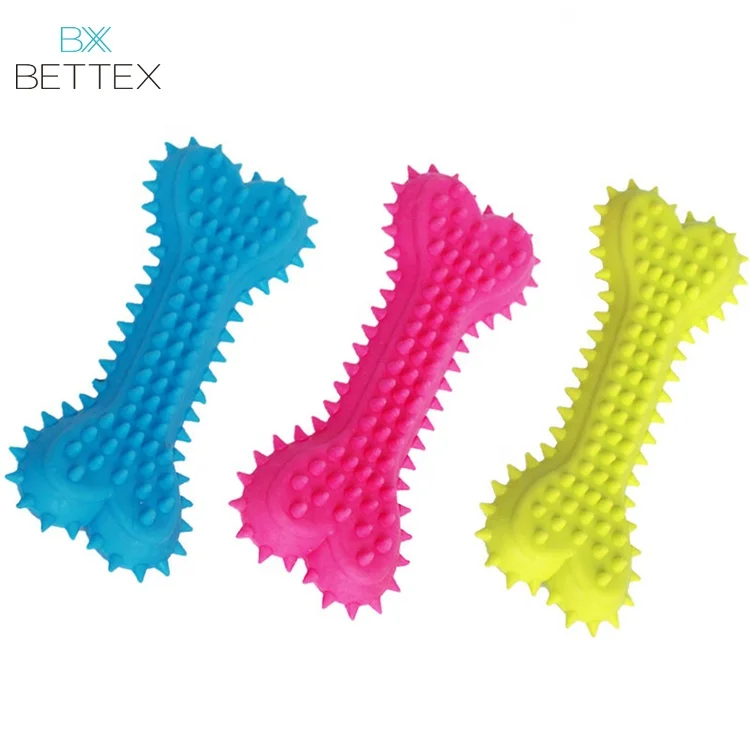 
Wholesale Biting Resistant Soft Rubber Bone Shaped Interactive Dog Toy 