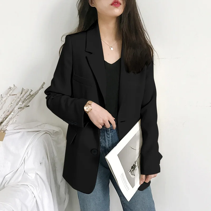 2022 New Arrivals Women Spring Solid Color Buttons Sleeve Suit Coats Ladies Loose British Trend Suit Jackets Low Price Blazer