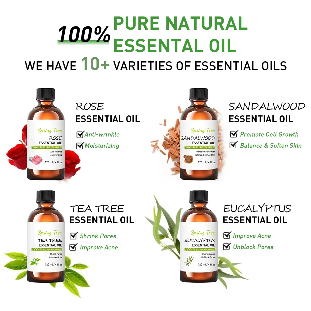 Natural Rose pure Essential oil Organic Face Body Hair Facial Skin Care Repair Massage Rose Petal Oil