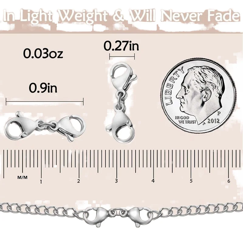 Double Lobster Clasp Extender Double Claw Connector Bracelet Extension Clasp Small Bracelet Extender Necklace Shortener Clasp