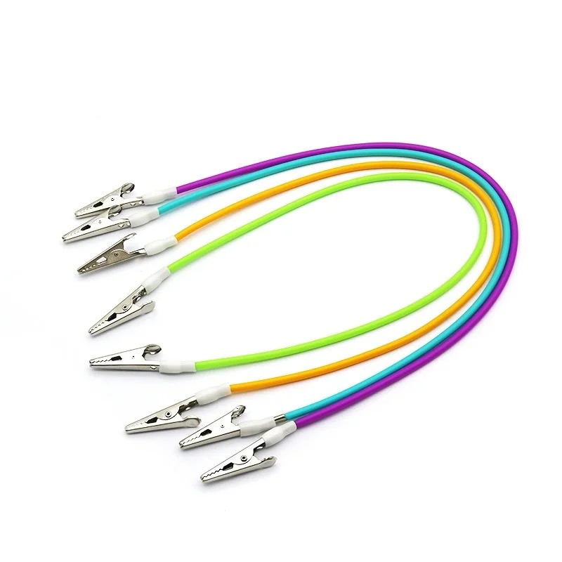 Dental Bib Clips Chain Autoclavable Colorful Metal Clip Tweezers Silicone Dental Patient Clip Scarf