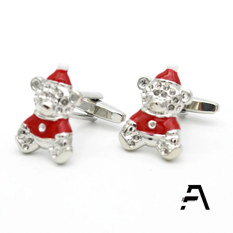 Christmas bear gift cufflinks for men