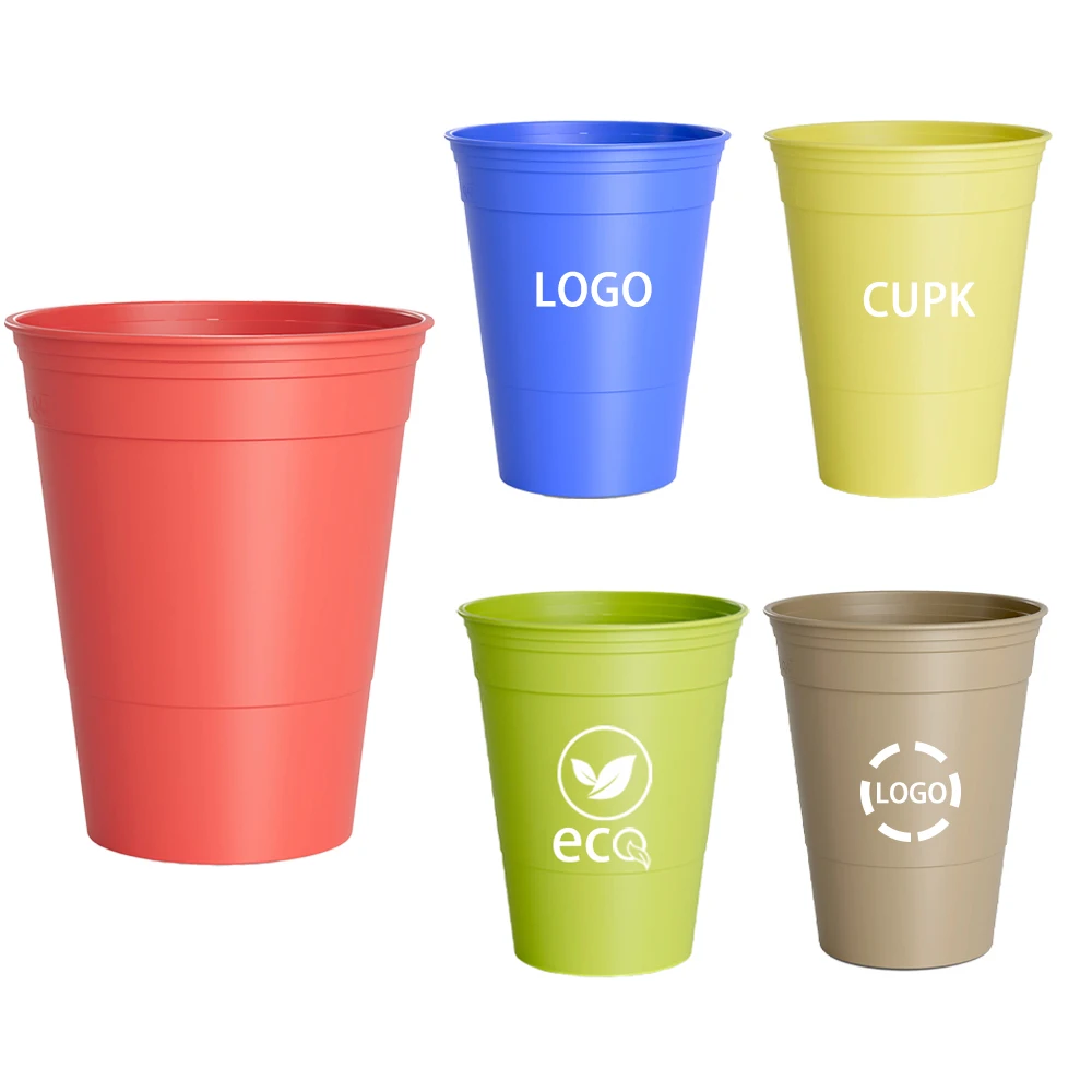 Factory  OEM and ODM 16oz custom color and logo sports stadium cups fun games party festival reusable plastic beer pong Cups