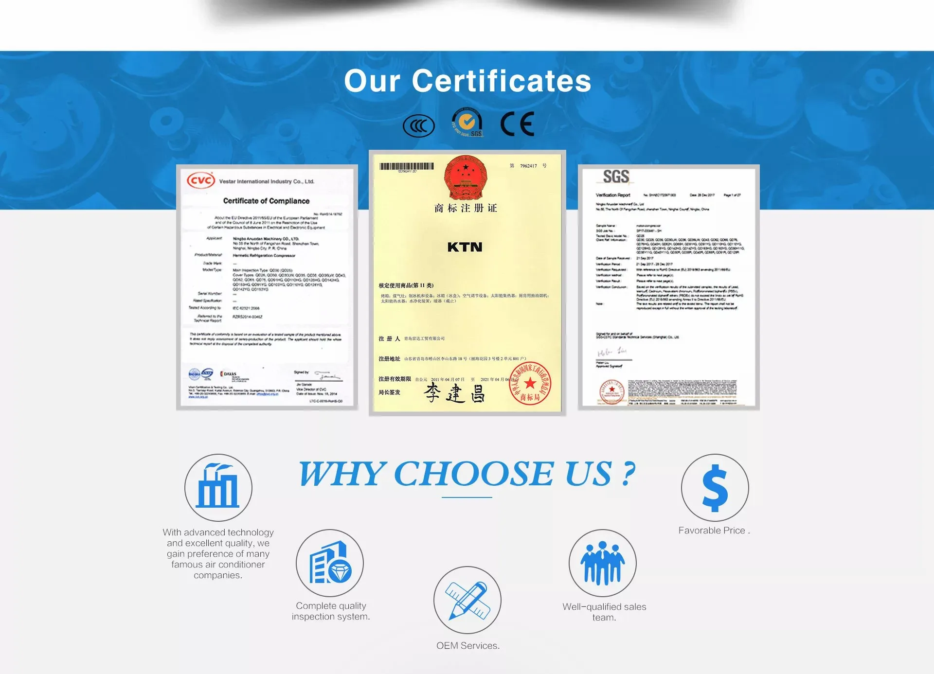 44V170-A5-BTSN 220v 50/60hz 3 phase R410a Rotary Compressor