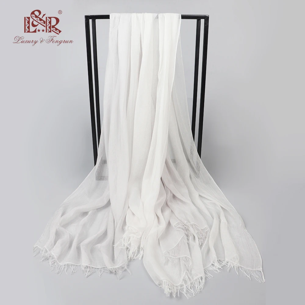 2022  Real Silk Women Scarf Soft Modal Scarves Solid Foulard Femme Shawls And Wraps Summer Beach Sunscreen Shawl Pashmina Scarf
