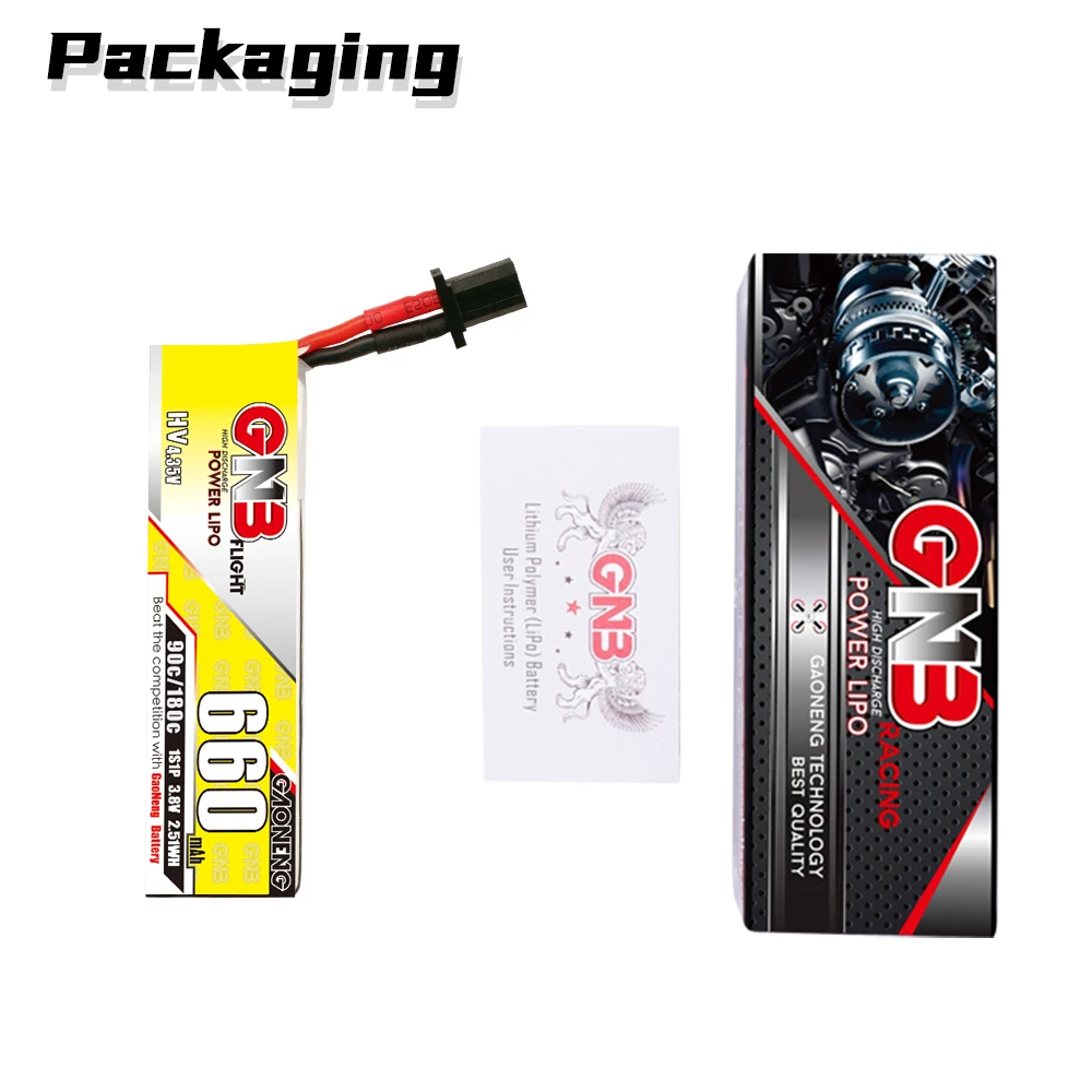 GAONENG GNB 660mah HV 1S 90C 180C 3 8 V Cabled FPV LiPo батарея GNB27 для Emax Tinyhawk Kingkong гоночного дрона