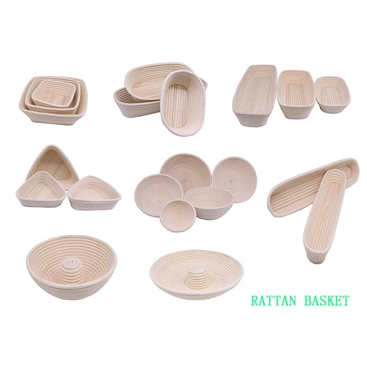 Multifunction Factory Round banneton plastic baking tools set bread banneton proofing basket 25cm