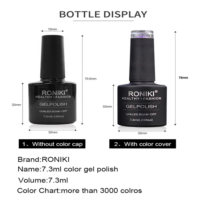 Комплект УФ-гель RONIKI oem принадлежности для ногтей акриловые 60 шт. Набор цветных гель-лаков от частного
